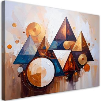 Artgeist Quadro Su Tela, Astrattismo Colorato Triangoli - 90x60