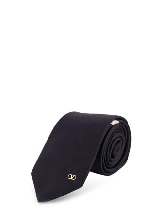 Valentino Garavani Valentie Silk Tie With Vlogo Signature Detail
