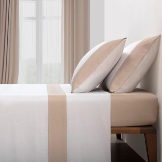 Casa da Laura S&aacute;banas 100% algod&oacute;n 200 hilos liso marr&oacute;n cama 150/160 2 almohadas