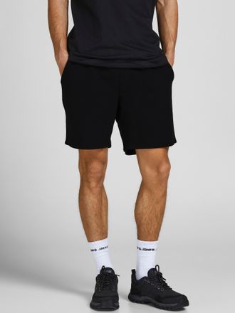 Jack & Jones Sweatshorts JACK & JONES JPSTGORDON mit elastischem Bund, Herren, Gr. XL, N-Gr, schwarz, Web, Obermaterial: 61% Polyester, 39% Baumwolle, unifarben, s