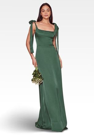 Maids to Measure Allegra Tie Shoulder Bridesmaid Dress in Emerald Green at Nordstrom, Size 14