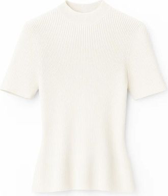 John Richmond Top met korte mouwen en essentieel design - Dames - Ronde hals truien - Wit - L - Truien & Vesten