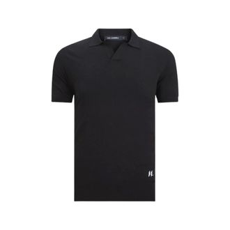 Karl Lagerfeld Knit Polo - male - Karl Lagerfeld - Polo Shirts - Black - XL - Tops