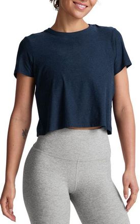 Beyond Yoga Featherweight Supreme Crop T-Shirt in Nocturnal Navy at Nordstrom, Size X-Large