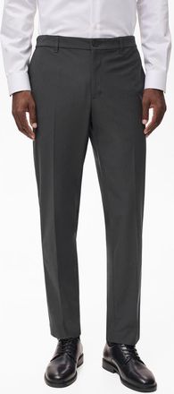 Mango Slim Fit Thermolite Flat Front Pants in Dark Green Grey at Nordstrom, Size 31