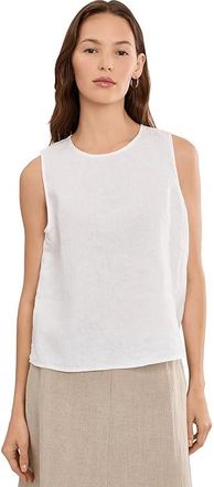 Eileen Fisher Organic Linen Round Neck Shell Womens Clothing White 1 : MD