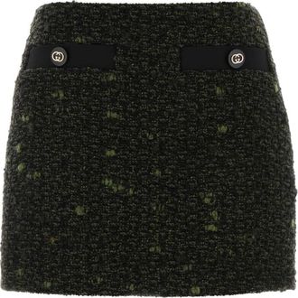 Gucci Multicolour Embellished Wool Mini Skirt