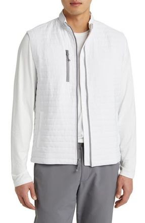 Johnnie-O Crosswind Quilted Performance Vest in White at Nordstrom, Size Xx-Large