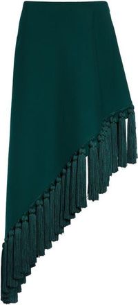 Alaia Tassel Asymmetric Wool Skirt in Vert Foret at Nordstrom, Size 4 Us