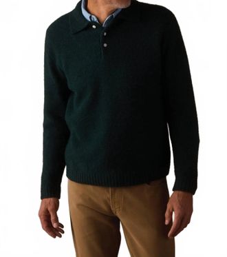 The Normal Brand Homebound Polo Sweater In Dark Sea