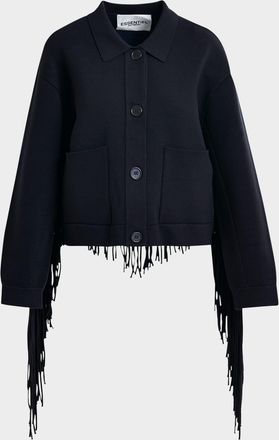 Essentiel Istern Knitted Fringe-Trim Jacket