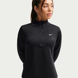 Nike Womens One Therma-FIT 1/2-Zip Mid Layer in Black | HV3688-011