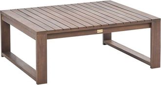 Beliani Mesa De Centro De Madera De Acacia Certificada Oscura 90 X 75 Cm Jard&iacute;n Balc&oacute;n Timor Ii