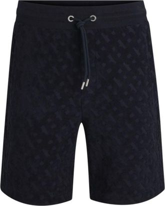 BOSS Cotton shorts with all-over monogram jacquard