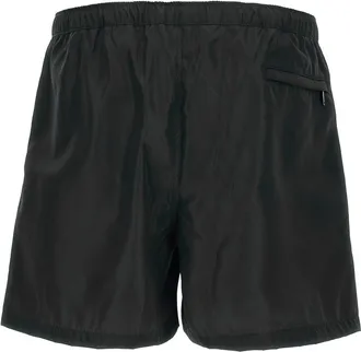 Valentino Garavani Nylon Patch-Detail Swim Shorts - Black