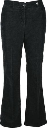 Myths Straight-Leg Black Trousers with Mid-Rise Waist