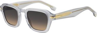 BOSS Clear-acetate sunglasses with temple stripe
