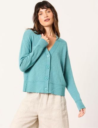 Fat Face FatFace Suzie Teal Blue Knitted Cardigan