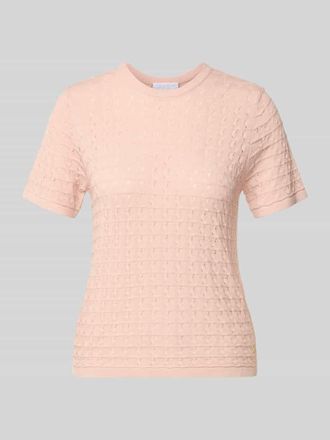 Jake*s Strickshirt aus Viskose-Mix mit Rundhalsausschnitt in Fuchsia, Gr&ouml;&szlig;e XXL