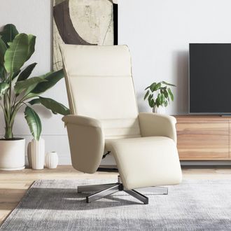 vidaXL Vidaxl - Sill&oacute;n Reclinable Con Reposapi&eacute;s Cuero Sint&eacute;tico Color Crema