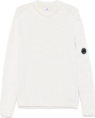 C.P. Company Heren Gebreide Kleding Collectie - Heren - Ronde hals truien - Wit - S - Truien & Vesten