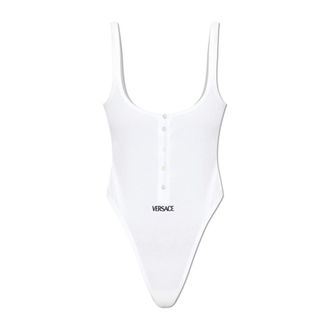 Versace Body, female, White, Size: L Sleeveless Turtleneck Bodysuit