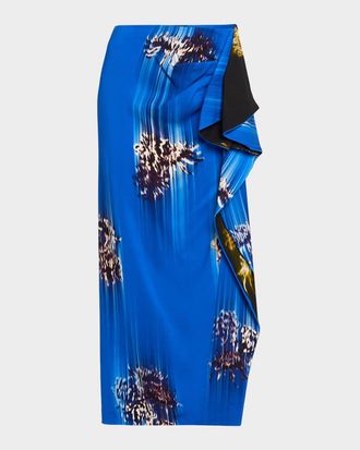 Proenza Schouler Cella Printed Double Crepe Skirt