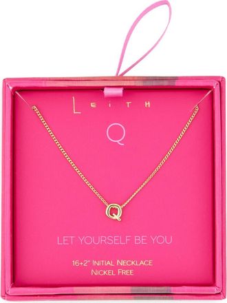 Leith Let Yourself Be You Bubble Initial Pendant Necklace in Q- Gold at Nordstrom Rack