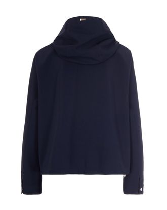 Herno Neoprene Short Hooded Jacket - Navy