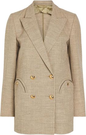 Blaz&eacute; Milano Marisa Double-breasted Cotton-blend Blazer - Beige - 2 (UK10 / S)