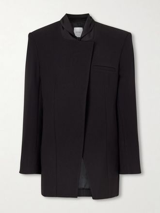 Esse Studios Blazer In Cr&ecirc;pe Con Finiture In Raso Portia - Nero