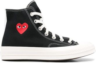 Comme Des Gar&ccedil;ons Small Red Heart High-Top Sneakers