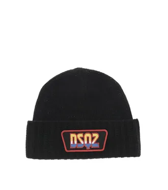 Dsquared2 Black Logo Beanies Cap