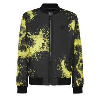 Plein Sport Jassen, Heren, Zwart, M, Leer, Bomber Splash