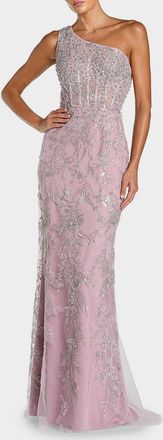 Mac Duggal Embellished One-Shoulder Gown