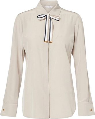 Max Mara Silk Shirt With Bow Tie