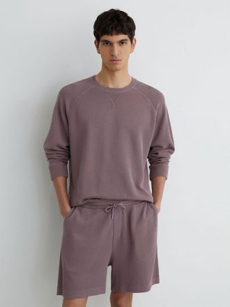 Reiss Mauve Pink Cotton-piqu&eacute; Garment-dyed Sweatshirt, Xxl
