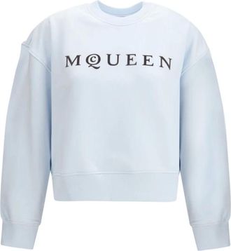 Alexander McQueen Alexander McQueen, Sweatshirts, female, Blue, Size: XS Logo Printed Sweatshirt