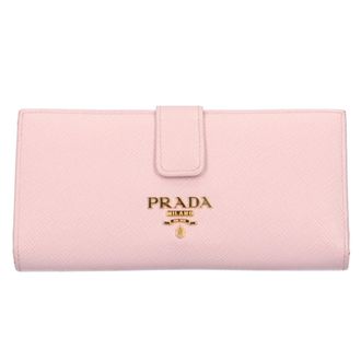 Prada Pink Leather Long Wallet (Bi-Fold) (Pre-Owned)