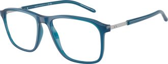 A|X Armani Exchange Mens 54 mm Shiny Opal Blue Eyeglasses