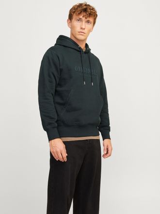 Jack & Jones Kapuzensweatshirt JACK & JONES JORFREDERIKSBERG SWEAT HOOD SN, Herren, Gr. S, schwarz (forest river), angeraute Sweatware, Obermaterial: 85% Baumwolle