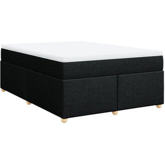 vidaXL Cama Box Spring Con Colch&oacute;n Tela Negro 160x200 Cm Vidaxl