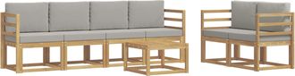 vidaXL Conjunto De Sof&aacute;s De Exterior 7 Uds. Blanco Y Gris Claro Vidaxl