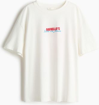 H&M Oversized T-shirt in White/rafaellos at Nordstrom, Size X-Small