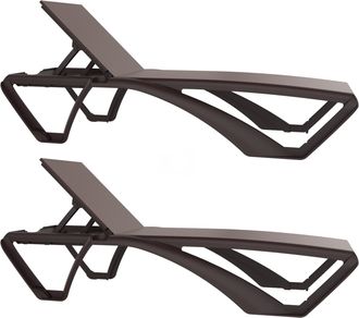 Resol Tumbonas Marina Club Resol Pl&aacute;stico Marr&oacute;n (pack De 2)