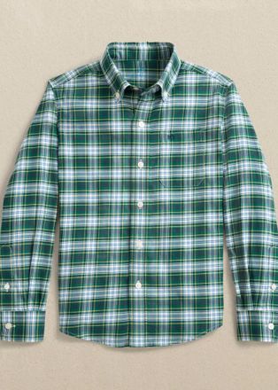 Southern Tide Boys Gordon Tartan Skipjack Sport Shirt In Salt Meadow