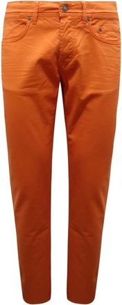 Siviglia Vintage Denim Broek met Italiaanse Stijl - Heren - Chinos - Oranje - W34 - Denim - Broeken