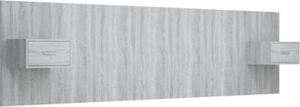 vidaXL Bed Headboard with Cabinets Grey Sonoma Engineered Wood Vidaxl