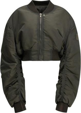Rick Owens Cropped Ruched-sleeve Bomber Jacket