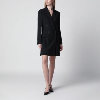 Ferragamo Black double-breasted wool-blend suit